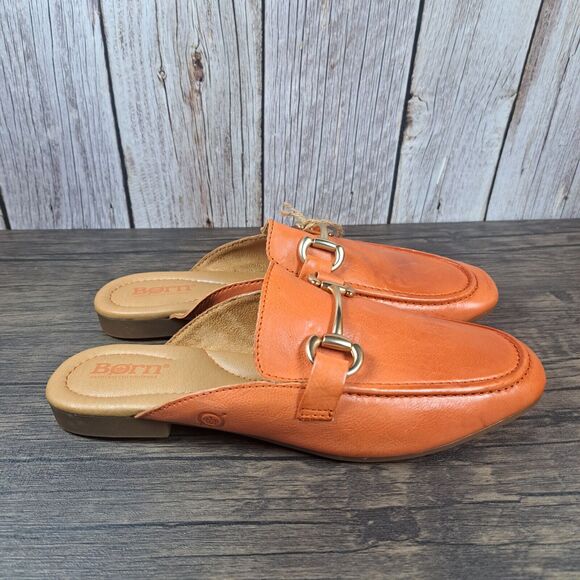 Born Lareina Slip On Leather Mule Women's Sz 7 M Orange (NWT) - Picture 3 of 8